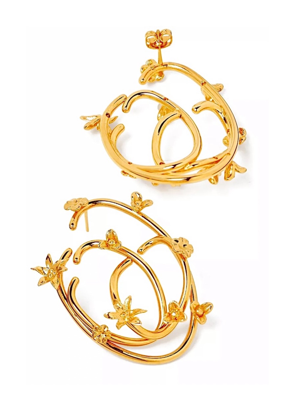 Oscar de la Renta Floral Hoop Earrings